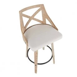 Charlotte 26 in. Cream Fabric and White Washed Wood Counter Stool (Set of 2) by Lumisource -Cheap Lumisource Store cream lumisource bar stools b26 charlot wwcr2 a0 1000