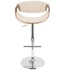 Curvo Walnut and Cream Adjustable Bar Stool by Lumisource -Cheap Lumisource Store cream lumisource bar stools bs curvo wl cr 64 1000