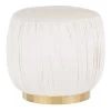 Ruched Cream Velvet and Gold Ottoman by Lumisource -Cheap Lumisource Store cream lumisource ottomans ot ruched auvcr 64 1000