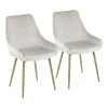 Diana Cream Velvet and Satin Brass Metal Dining Chair (Set of 2) by Lumisource 1 Diana Cream Velvet and Satin Brass Metal Dining Chair (Set of 2) by Lumisource -Cheap Lumisource Store cream satin brass lumisource dining chairs ch diana sbcr2 64 1000