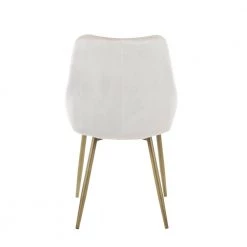 Diana Cream Velvet and Satin Brass Metal Dining Chair (Set of 2) by Lumisource -Cheap Lumisource Store cream satin brass lumisource dining chairs ch diana sbcr2 66 1000