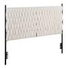 Braided Matisse 62.5 in. W Cream Sherpa and Black Metal Queen Headboard by Lumisource -Cheap Lumisource Store cream sherpa black metal lumisource headboards hbq brdmatshrpa bkcr 64 1000