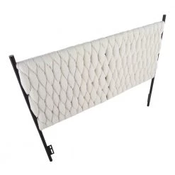 Braided Matisse 62.5 in. W Cream Sherpa and Black Metal Queen Headboard by Lumisource -Cheap Lumisource Store cream sherpa black metal lumisource headboards hbq brdmatshrpa bkcr a0 1000