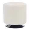 Mason Round 17 in. Cream Velvet and Chrome Swivel Ottoman by Lumisource -Cheap Lumisource Store cream velvet chrome lumisource ottomans ot rndswvl17 vcr 64 1000