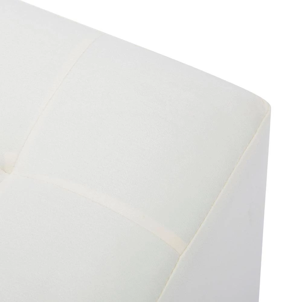 Mason Square 16 in. Cream Velvet and Chrome Swivel Ottoman by Lumisource 6 Mason Square 16 in. Cream Velvet and Chrome Swivel Ottoman by Lumisource - Image 4