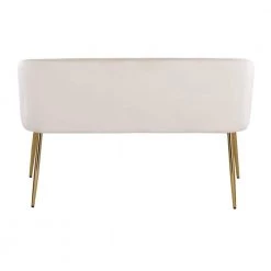 Fran Cream Velvet and Gold Bench (29.75 x 46 x 21) by Lumisource -Cheap Lumisource Store cream velvet gold lumisource bedroom benches bc fran auvcr 66 1000
