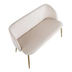 Fran Cream Velvet and Gold Bench (29.75 x 46 x 21) by Lumisource -Cheap Lumisource Store cream velvet gold lumisource bedroom benches bc fran auvcr a0 1000