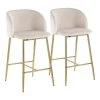 Fran 26.5 in. Cream Velvet and Gold Metal Counter Height Bar Stool (Set of 2) by Lumisource 2 Fran 26.5 in. Cream Velvet and Gold Metal Counter Height Bar Stool (Set of 2) by Lumisource -Cheap Lumisource Store cream velvet gold metal lumisource bar stools b26 fran auvcr2 64 1000