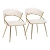 Jie Cream Velvet And Gold Metal Side Dining Chair (Set Of 2) by Lumisource -Cheap Lumisource Store cream velvet gold metal lumisource dining chairs dc jie auvcr2 64 1000