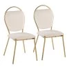 Keyhole Cream Velvet and Gold Metal Side Dining Chair (Set of 2) by Lumisource -Cheap Lumisource Store cream velvet gold metal lumisource dining chairs dc key auvcr2 64 1000
