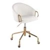 Claire Cream Velvet and Gold Metal Task Chair by Lumisource -Cheap Lumisource Store cream velvet gold metal lumisource task chairs oc claire auvcr 64 1000