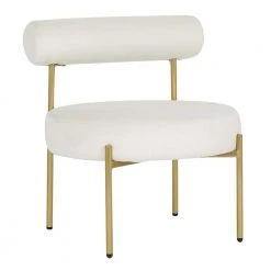 Rhonda Cream Velvet and Gold Steel Accent Chair by Lumisource