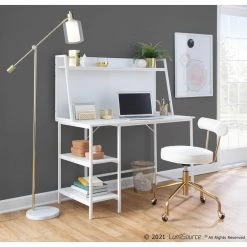 Rhonda Cream Velvet and Gold Steel Task Chair by Lumisource -Cheap Lumisource Store cream velvet gold steel lumisource task chairs oc rhonda auvcr 31 1000