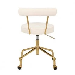 Rhonda Cream Velvet and Gold Steel Task Chair by Lumisource -Cheap Lumisource Store cream velvet gold steel lumisource task chairs oc rhonda auvcr 66 1000