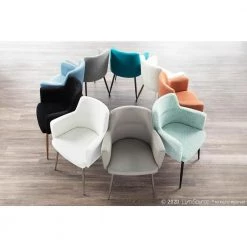 Andrew Cream Velvet and Gold Metal Dining Chair (Set of 2) by Lumisource -Cheap Lumisource Store cream velvet lumisource dining chairs ch andrw auvcr2 4f 1000