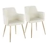 Andrew Cream Velvet and Gold Metal Dining Chair (Set of 2) by Lumisource -Cheap Lumisource Store cream velvet lumisource dining chairs ch andrw auvcr2 64 1000
