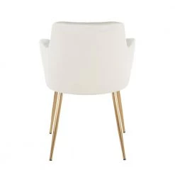 Andrew Cream Velvet and Gold Metal Dining Chair (Set of 2) by Lumisource -Cheap Lumisource Store cream velvet lumisource dining chairs ch andrw auvcr2 66 1000