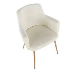 Andrew Cream Velvet and Gold Metal Dining Chair (Set of 2) by Lumisource -Cheap Lumisource Store cream velvet lumisource dining chairs ch andrw auvcr2 a0 1000