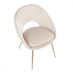 Metro Cream Velvet and Gold Dining Chair (Set of 2) by Lumisource -Cheap Lumisource Store cream velvet lumisource dining chairs ch metro au vcr2 a0 1000