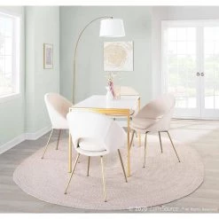 Metro Cream Velvet and Gold Dining Chair (Set of 2) by Lumisource -Cheap Lumisource Store cream velvet lumisource dining chairs ch metro au vcr2 c3 1000