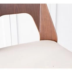 Trilogy 24 in. Walnut and Cream Faux Leather Counter Stool (Set of 2) by Lumisource -Cheap Lumisource Store cream walnut lumisource bar stools b24 trilor wlcr2 c3 1000