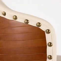 Ahoy 26 in. Walnut and Cream Faux Leather Counter Stool with Nailhead Trim by Lumisource 15 Ahoy 26 in. Walnut and Cream Faux Leather Counter Stool with Nailhead Trim by Lumisource -Cheap Lumisource Store cream walnut lumisource bar stools b26 ahoy wl cr c3 1000