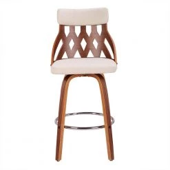 York 26 in. Walnut and Cream Swivel Counter Stool by Lumisource 12 York 26 in. Walnut and Cream Swivel Counter Stool by Lumisource -Cheap Lumisource Store cream walnut lumisource bar stools b26 yrk wl cr 1d 1000