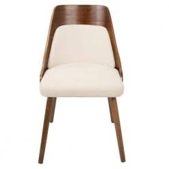 Anabelle Mid-Century Walnut and Cream Modern Dining Chair by Lumisource