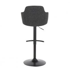 Boyne Industrial Adjustable Dark Grey Upholstered Bar Stool by Lumisource -Cheap Lumisource Store dark gray black lumisource bar stools bs boyneup bkdgy 66 1000