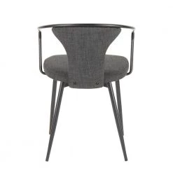 Waco Black Metal and Dark Grey Fabric Industrial Upholstered Chair by Lumisource -Cheap Lumisource Store dark grey lumisource dining chairs ch wacoup bkdgy 66 1000