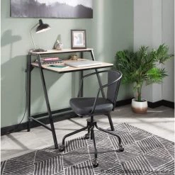 Oregon Industrial Dark Grey Faux Leather Upholstered Task Chair by Lumisource -Cheap Lumisource Store dark grey lumisource task chairs oc orup bkdgy 31 1000