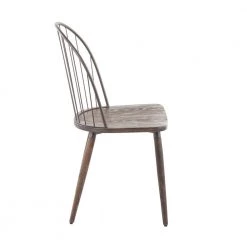 Riley Dark Walnut Wood and Bronze Metal High Back Dining Chair (Set of 2) by Lumisource -Cheap Lumisource Store dark walnut wood bronze metal lumisource dining chairs ch rileyhb bzbn2 e1 1000