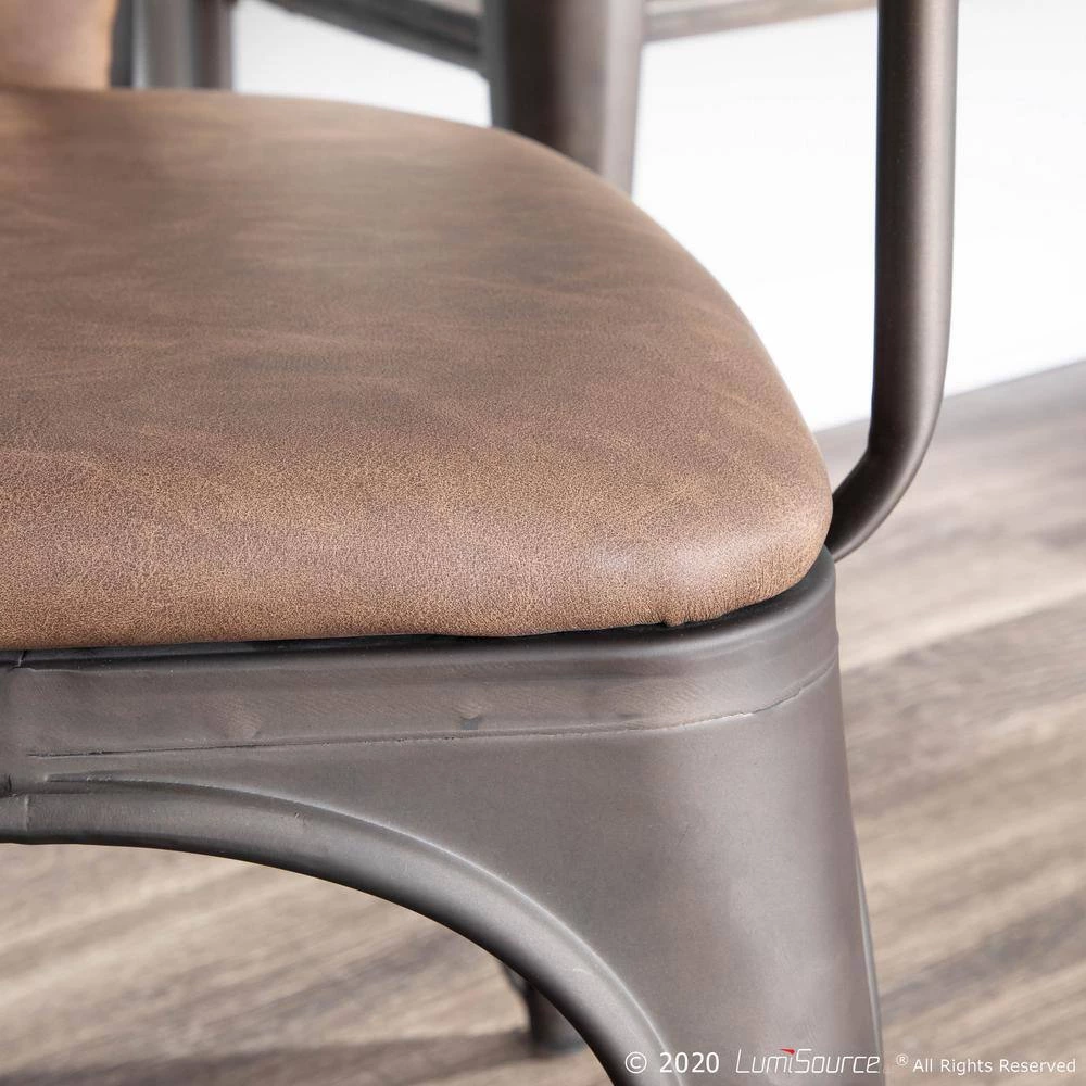 Oregon Faux Leather and Antique in Espresso Metal Accent Chair (Set of 2) by Lumisource 8 Oregon Faux Leather and Antique in Espresso Metal Accent Chair (Set of 2) by Lumisource - Image 6