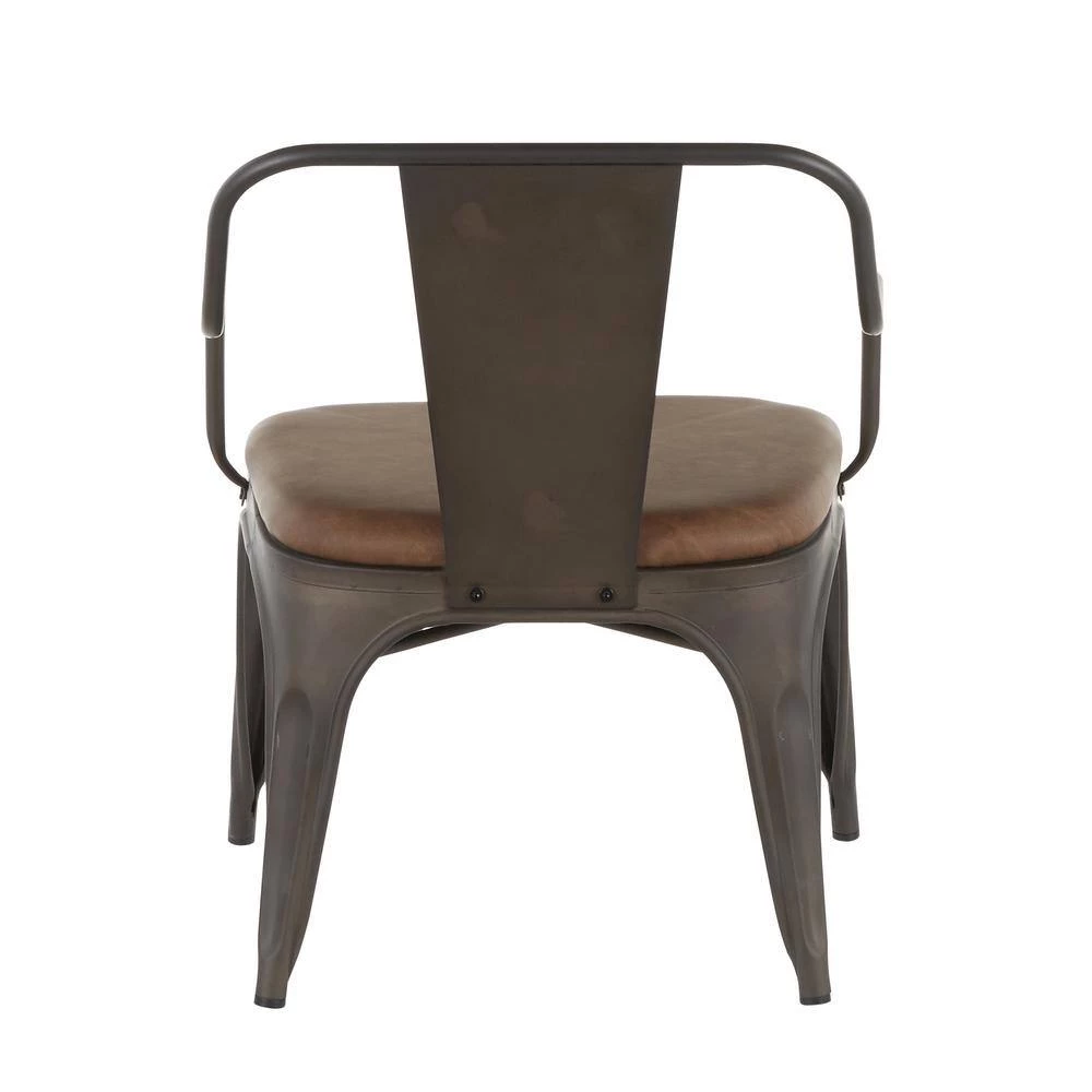 Oregon Faux Leather and Antique in Espresso Metal Accent Chair (Set of 2) by Lumisource 6 Oregon Faux Leather and Antique in Espresso Metal Accent Chair (Set of 2) by Lumisource - Image 4