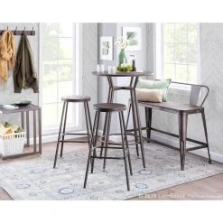 Clara Industrial Round 30 in. Antique Metal and Espresso Wood Bar Stool (Set of 2) by Lumisource 13 Clara Industrial Round 30 in. Antique Metal and Espresso Wood Bar Stool (Set of 2) by Lumisource -Cheap Lumisource Store espresso antique lumisource bar stools b30 clrarn ane2 31 1000