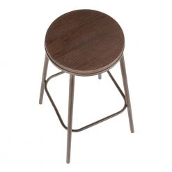 Clara Industrial Round 30 in. Antique Metal and Espresso Wood Bar Stool (Set of 2) by Lumisource 10 Clara Industrial Round 30 in. Antique Metal and Espresso Wood Bar Stool (Set of 2) by Lumisource -Cheap Lumisource Store espresso antique lumisource bar stools b30 clrarn ane2 a0 1000