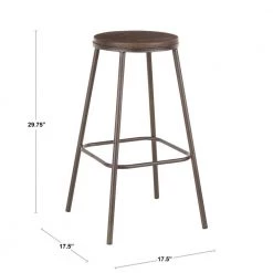 Clara Industrial Round 30 in. Antique Metal and Espresso Wood Bar Stool (Set of 2) by Lumisource 12 Clara Industrial Round 30 in. Antique Metal and Espresso Wood Bar Stool (Set of 2) by Lumisource -Cheap Lumisource Store espresso antique lumisource bar stools b30 clrarn ane2 c3 1000
