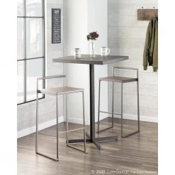 Fuji 30 in. Antique Stackable Bar Stool with Espresso Wood Seat (Set of 2) by Lumisource -Cheap Lumisource Store espresso antique lumisource bar stools b30 fuji anwde2 31 1000