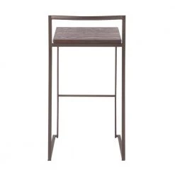 Fuji 30 in. Antique Stackable Bar Stool with Espresso Wood Seat (Set of 2) by Lumisource -Cheap Lumisource Store espresso antique lumisource bar stools b30 fuji anwde2 66 1000