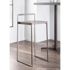 Fuji 30 in. Antique Stackable Bar Stool with Espresso Wood Seat (Set of 2) by Lumisource -Cheap Lumisource Store espresso antique lumisource bar stools b30 fuji anwde2 c3 1000