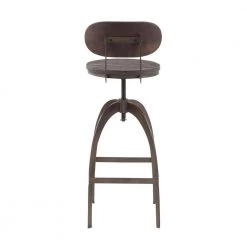 Dakota Mid-Back Adjustable Bar Stool in Antique Metal and Espresso Wood by Lumisource -Cheap Lumisource Store espresso antique lumisource bar stools bs dakmb ane 66 1000