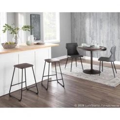 Zac 24 in. Industrial Wood and Metal Counter Stool (Set of 2) by Lumisource -Cheap Lumisource Store espresso black lumisource bar stools b24 zac bke2 31 1000