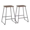 Zac 24 in. Industrial Wood and Metal Counter Stool (Set of 2) by Lumisource 1 Zac 24 in. Industrial Wood and Metal Counter Stool (Set of 2) by Lumisource -Cheap Lumisource Store espresso black lumisource bar stools b24 zac bke2 64 1000