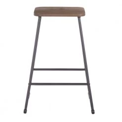 Zac 24 in. Industrial Wood and Metal Counter Stool (Set of 2) by Lumisource -Cheap Lumisource Store espresso black lumisource bar stools b24 zac bke2 66 1000