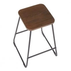 Zac 24 in. Industrial Wood and Metal Counter Stool (Set of 2) by Lumisource -Cheap Lumisource Store espresso black lumisource bar stools b24 zac bke2 a0 1000