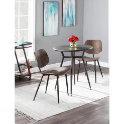 Wilson Industrial Black Metal and Espresso Wood Dining Chairs (Set of 2) by Lumisource -Cheap Lumisource Store espresso black lumisource dining chairs ch wlsn bke2 31 1000