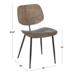 Wilson Industrial Black Metal and Espresso Wood Dining Chairs (Set of 2) by Lumisource -Cheap Lumisource Store espresso black lumisource dining chairs ch wlsn bke2 c3 1000