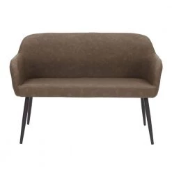 Daniella Espresso Faux Leather and Black Metal High Back Bench (30 in. x 44 in. x 23.5 in.) by Lumisource -Cheap Lumisource Store espresso faux leather black metal lumisource bedroom benches bc daniellahb bke 31 1000