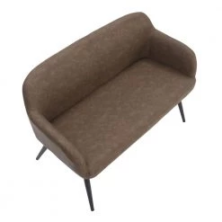 Daniella Espresso Faux Leather and Black Metal High Back Bench (30 in. x 44 in. x 23.5 in.) by Lumisource -Cheap Lumisource Store espresso faux leather black metal lumisource bedroom benches bc daniellahb bke a0 1000