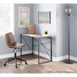 Duke Espresso Faux Leather Industrial Task Chair by Lumisource -Cheap Lumisource Store espresso faux leather lumisource task chairs oc dukz bk e 31 1000